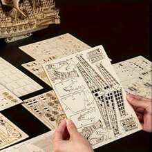 302 piezas Bloques de construcción de madera 3D, Modelo 3D del Holandés Volador, Rompecabezas de juguete de madera, Decoración creativa DIY, Bloques de construcción hechos a mano DIY, Kit de artesanía de madera, Regalo creativo para adultos en Navidad/Cumpleaños, Modelo de rompecabezas 3D, Conjunto de modelo de barco pirata Holandés Volador, Kit de construcción de modelo de barco 3D, Conjunto de manualidades DIY, Rompecabezas 3D interesante para tiempo en familia, Regalo de cumpleaños exquisito - Multicolor - Ver 10