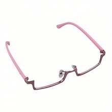 A Stylish Half-Frame Glasses With A Punk Style, Featuring Cute Sister Designs And Soft Literary Decorations, With Frameless Lenses - Black - View 10