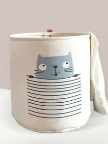 1个大容量毛毡玩具收纳篮，可折叠洗衣篮 - 彩色 - 查看 4