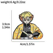 1/6件套精美时尚卡通风格胸针，包含《鬼灭之刃》动漫角色：炭治郎、祢豆子、善逸、香奈乎和伊之助。时尚包包配饰。 - 彩色 - 查看 8