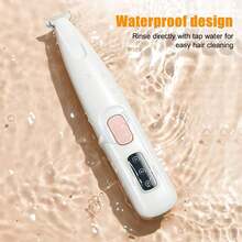 1个带LED灯的狗狗指甲磨甲器，超静音狗狗美容套装，含替换刀片，防水可充电宠物毛发修剪器，适用于小型犬猫的爪子、眼睛、耳朵、脸部和臀部，日常美容 - 彩色 - 查看 23