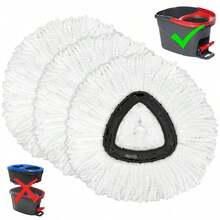 3-Pack Mop Head For O-Ceda EasyWrin Spin Mop Refill 1-Tank System Only Easy Cleaning Microfiber Replacement KQAD - Trắng - Xem 1
