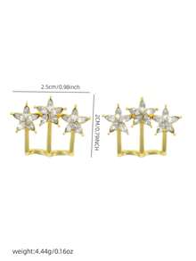 1 Pair 5-Petal Flower Earrings, Unique Personalized Earrings For Elegant Girl - Multicolor - View 3