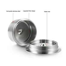 Cápsulas de café recargables de acero inoxidable - Cápsulas de café reutilizables con doble filtración para máquinas de café CAFFITALY y TCHIBO, accesorios de servicio de café - Ver 6