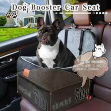 Asiento elevador de coche para perros pequeños/medianos de hasta 35 libras asiento interior elevado de 7 pulgadas asiento de coche para mascotas tela ultra suave y espuma viscoelástica - Negro por fuera Gris por dentro 30 libras - Ver 2