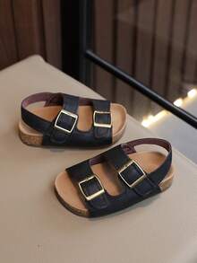 童鞋、夏季女童凉鞋、男童罗马鞋、儿童沙滩鞋、婴儿鞋 - 黑色 - 查看 3