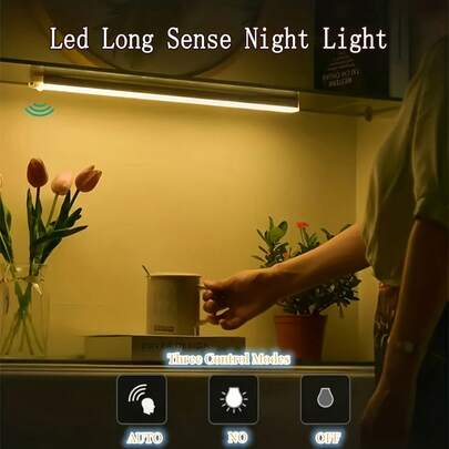 1 pieza Luz de gabinete inalámbrica con sensor LED ultra delgada, lámpara magnética recargable por USB, adecuada para gabinete de cocina, escaleras, pasillo, armario, regalo de Navidad o cumpleaños