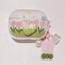 3D Tulip Silicone Protective Case For Huawei Freebuds 5i/6i/7i/SE4, Freebuds SE2/SE3/SE4, Freebuds Pro3/Pro4 Wireless Bluetooth Earphones, Transparent Shockproof Earphone Cover Pendant - Tulip - View 8