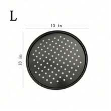 Non-Stick Pizza Pan With Holes - 13-Inch Perforated Pizza Crisper Carbon Steel Pizza Pan - 1 Round Pizza Trays - Black - View 12