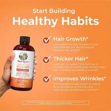 Liquid Multivitamin + Hair Growth - Clinically Tested For Thicker Hair In Women - Improve Facial Wrinkles - Vegan - 15.22 Fl Oz - 450毫升 - 查看 4