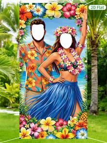 1件夏威夷 Luau 派對情侶拍照道具，含挖空臉部設計，夏威夷拍照橫幅，夏季海灘派對聚會背景布，夏威夷情侶相框，夏威夷熱帶派對裝飾，夏季海灘派對背景裝飾，Aloha 派對用品，火烈鳥派對裝飾，夏季裝飾，假期派對用品，夏季派對小禮物 - 夏威夷 - 查看 9