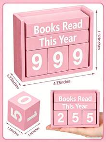 Este adorable contador de lectura de madera rosa es el regalo perfecto para los amantes de los libros. Simplemente actualiza los bloques numéricos de tres dígitos para hacer un seguimiento del volumen de lectura del año. Un accesorio de escritorio con estilo, agrega una atmósfera cálida a cualquier entorno del hogar u oficina, mientras hace que tus objetivos de lectura estén claros de un vistazo. Ligero y portátil, es un excelente regalo para los ávidos lectores. - Estilo A - Ver 7