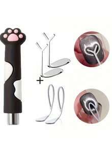 5PCS/Set Cat Eye Magnet Set, Heart Nail Art Tool ,Strong Magnetic Cat Paw Pen Head Round DIY Professional Manicure Gift For Women - Multicolor - View 6