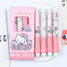 Hộp 4 bút bi gel màu hồng và trắng dễ thương - Có hình minh họa nhân vật, ngòi 0.5mm, thích hợp dùng cho văn phòng phẩm và trường học, quà tặng tuyệt vời cho học sinh, dụng cụ học tập | Thiết kế thú vị | Nhựa bền - Nhiều kiểu dáng - Xem 7