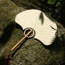创意银杏圆扇 文化创意宣纸扇 双面书法绘画 DIY扇子工艺饰品 - 多色 - 查看 10