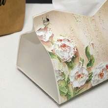 2 piezas Cubierta de caja de pañuelos de cuero sintético de alta gama (adecuada para sala de estar, mesa de comedor, soporte de pañuelos para el salpicadero del coche), con diseño de tulipanes de colores múltiples, fácil de rellenar por la ranura inferior, durable y fácil de limpiar, caja de pañuelos decorativa esencial para la decoración del hogar | Adecuada para la renovación del hogar de verano, regalo de inauguración de la casa, Día de la Madre, regreso a la escuela en la residencia, uso en la sala de estar y el baño - Multicolor - Ver 8