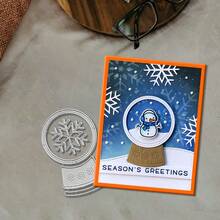 Creative Snowflake Crystal Ball Dies, DIY Scrapbooking Album And Embossing Stencil, Greeting Card Making Tool, Card Paper Cutting Crafts ,Gift Card Making Template Die Cuts. - Silver - View 5