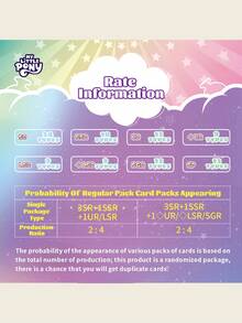 Hasbro 我的小马宝莉卡片 Kayou 正版彩虹/Quying 套装，稀有 SSR/SGR 闪卡，动漫收藏玩具 - 彩色 - 查看 9