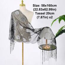 Elegant Long Tassel Chiffon Shawl For Bridesmaid And Wedding Party Evening Dinner Elegant Name Lady Summer Winter Spring Autumn - Multicolor - View 4