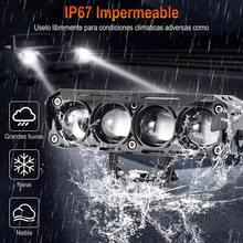 2 piezas faro de auxiliar 5 modos LED de iluminación de lupa Con luz estroboscópica con luz azul,diseño de cuatro luces, LED de motocicleta de automóvil - A - View 2