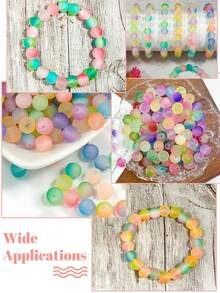480/960+ Pcs 8mm 50pcs Random Mixed Glow-In-The-Dark Glass Beads Jewelry Set - Jewelry Making/DIY Crafts, Necklace, Bracelet, Party Decor Crystal Glass Beads, Suitable For Women And Night Sports Enthusiasts As Gifts - Multicolor - View 3