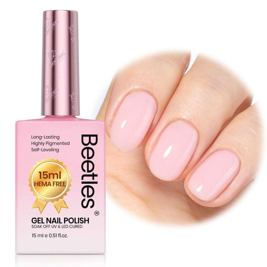 Beetles 15ml Hema Free Black Gel Polish – Silent Charm Audrey Color Long-Lasting Soak Off UV LED Glossy Manicure DIY Nail Art - 15Ml Hema-free Misty Rose - 查看 1
