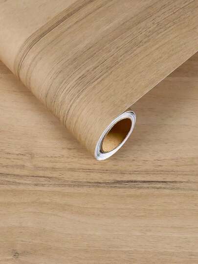 1 rouleau de papier peint en bois épais de 60/40 cm de large, marron. Papier contact en vinyle marron à texture mate avec adhésif, pour cuisine, commode, armoire, murs de chambre à coucher