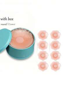 2/8/16 Pairs Reusable Nipple Covers For Women, Silicone Invisible Breast Petals With Travel Case - Pink - View 15