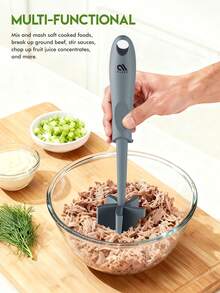 Upgraded Meat Mincer, Heat-Resistant Meat Crusher Suitable For Burgers, Ground Meat, Nylon Burger Mixer, Non-Stick Meat Grinder, Potato Masher And Mixer Tool - Multicolor - View 3