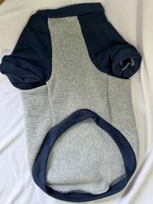 Colorblock Pet T-Shirt, Dog/Cat Clothes, Hot Selling Red & Gray Pet Apparel For Spring/Autumn - Grey - View 10