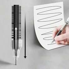 Bộ 5/12 bút mực lỏng khô nhanh, ngòi 0.5mm, mực đen/đỏ, vật dụng không thể thiếu cho trường học/văn phòng, món đồ tuyệt vời cho mùa tựu trường. - Tròn - Xem 3