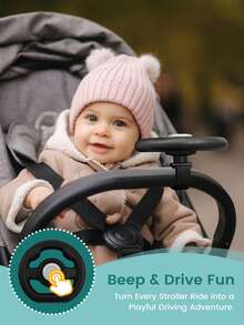 Volant de poussette pour bébé, volant de conduite simulé pour poussette, chariots de courses, accessoire amusant et détachable universel - Multicolore - Voir 2