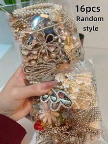 50/24/16/8pcs Set Elegant Faux Pearl Bow Hair Clips, French Style Hair Accessories, Suitable For Daily Wear [Random Mix] Claw Clips, Suitable For School, College, Winter Women's Outfit, Cute Bow Design, Hairpin - Multicolor - View 14