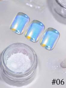 1g Polvo de uñas de arcoíris con efecto de espejo aurora - 6 colores, crea un efecto de uñas soñadoras - Multicolor - Ver 10