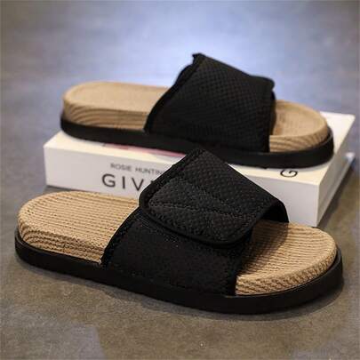 Nuevas sandalias de playa de moda con suela gruesa y suave, cómodas y ligeras para uso casual al aire libre y vacaciones. Fabricadas con material de suela grueso y suave, son zapatos multifuncionales con un diseño minimalista de rayas verticales y un solo orificio, aptos para uso en interiores/exteriores y baño. Suelas gruesas y suaves, cómodas sandalias unisex ligeras de calidad.