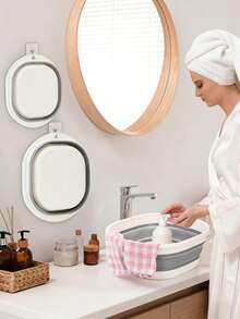 宠物浴缸，可折叠小型犬浴缸带排水口，洗脸盆，脏衣篮，通用猫狗浴缸 - 彩色 - 查看 10