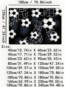 1入組足球圖案地毯，現代化聚酯纖維地墊，全季節適用，房間裝飾 - 彩色 - 查看 17