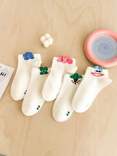 1 Đôi tất thuyền in họa tiết trừu tượng, chống trượt, thoáng khí, thoải mái dành cho nữ