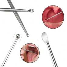 2pcs High Quality Stainless Steel Throat Stone Remover Tool Set, Including 1 X 6.69 Inch And 1 X 4.72 Inch Throat Stone Remover, Plus 1 Earwax Removal Scraper - Silver - View 5