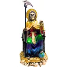 Santa Muerte Suprema 7 Potencias  30 cm - Poder Absoluto, Protección, Dominio, Respeto, Justicia, Defensa Corta Brujería - Multicolor - Ver 1
