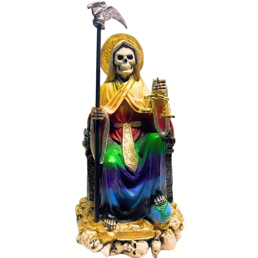 Santa Muerte Suprema 7 Potencias  30 cm - Poder Absoluto, Protección, Dominio, Respeto, Justicia, Defensa Corta Brujería - Multicolor - Ver 1
