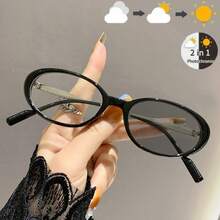 1pc Fashionable & Elegant Oval Eyeglasses Frame For Women, Lightweight And Portable, Showcasing A Distinctive Style - Clear - View 5