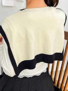 Dual-Color Knitted Shawl, Fashionable And Versatile Women's Shoulder Shawl Spring And Summer - Beige - 查看 8