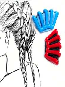 1pc/2pcs DIY Sponge Hair Styling Tools, Quick Bun Maker, Hair Braiding Tools, Curling Wand Accessories, Soft Material Suitable For Women & Girls - Five-finger Hair Braiding Tool - View 3