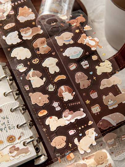 MOCARD 1 Roll 2M Cute Pet-Themed Decorative Washi Tape, Creative Aesthetic Stickers, DIY Scrapbooking Craft Supplies, Holiday Gift, Personalized Planner & School Stationery