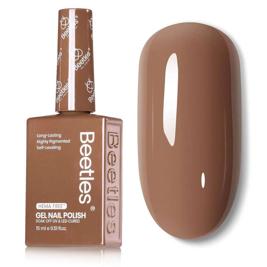 Beetles 15ml Hema Free Black Gel Polish – Silent Charm Audrey Color Long-Lasting Soak Off UV LED Glossy Manicure DIY Nail Art - 15Ml Hema-free Beyonce Caramel - 查看 1