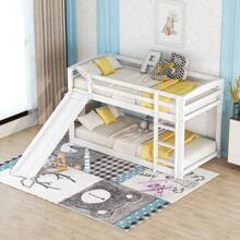 Bunk Bed For Children And Teenagers, Kids' Bed With Slide, Solid Wood Frame, Easy Assembly, 90 X 200 Cm, White - White - View 3