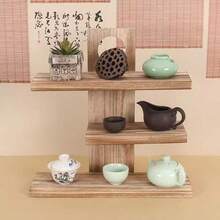 New Vintage Desktop Perfume Display Rack, Multi-Layer Retro Decor Shelf, Minimalist Modern Zen Tea Ceremony Tea Set Accessories Display Stand - Multicolor - View 4