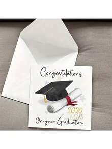 10/5 piezas & 1 pieza Tarjetas de Graduación y Sobres, Tarjetas Divertidas de Temporada de Graduación, Tarjetas de Felicitación de Graduación 2026, Incluye Birrete de Graduación y Pergamino, Perfecto para Amigos y Compañeros de Clase, Tarjetas de Ceremonia de Graduación, Adecuado para Fiestas de Vacaciones - Multicolor - Ver 2