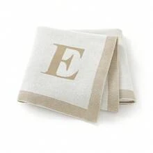 1pc 26 Letter Knitted Baby Blanket, Minimalist Casual Infant Throw Blanket, Suitable For All Seasons - Off-white - View 30
